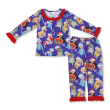 Load image into Gallery viewer, Ruffle Christmas hat princess kids girls pajamas