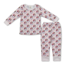 Load image into Gallery viewer, Long sleeves pink santa kids girls Christmas pajamas