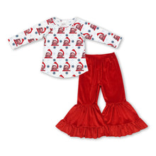 Load image into Gallery viewer, Christmas hat singer top velvet pants girls clothing