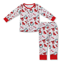 Load image into Gallery viewer, Long sleeves bows baby girls Christmas pajamas