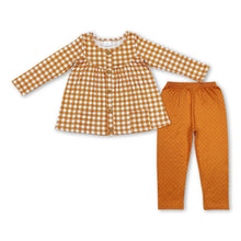 Load image into Gallery viewer, Brown plaid pockets tunic leggings girls clothing