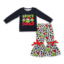 Load image into Gallery viewer, Green face top leopard pants girls Christmas clothing