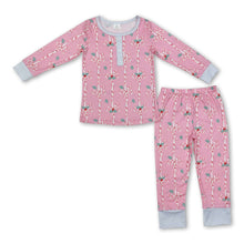 Load image into Gallery viewer, Pink bow berry long sleeves baby girls Christmas pajamas