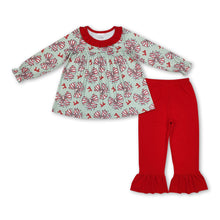 Load image into Gallery viewer, Christmas tree cakes bow tunic ruffle pants girls clothes
