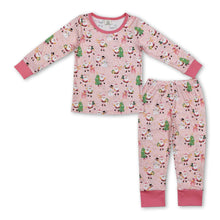 Load image into Gallery viewer, Pink santa Christmas tree baby girls pajamas