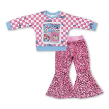Load image into Gallery viewer, Pink plaid dog top sequin pants girls Christmas outfits