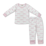 Long sleeves pink bow baby girls pajamas