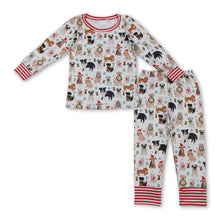 Load image into Gallery viewer, Red stripe Christmas hat dogs baby kids pajamas