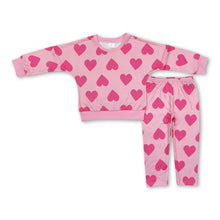 Load image into Gallery viewer, Pink heart top leggings kids girls valentine's clothes