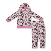Load image into Gallery viewer, Pink long sleeves pig princess kids girls hoodie set