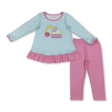 Load image into Gallery viewer, Long sleeves stripe constructions top leggings girls clothes