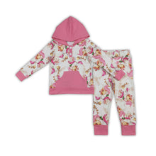 Load image into Gallery viewer, Pink pocket santa hoodie pants girls Christmas clothes