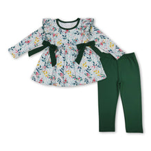 Load image into Gallery viewer, Long sleeves leaves tunic green leggings girls fall clothes