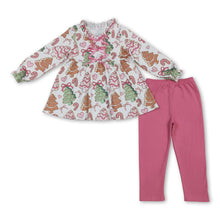 Load image into Gallery viewer, Christmas tree cake candy cane tunic leggings girls clothes