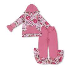 Load image into Gallery viewer, HO HO HO ornaments Merry Christmas hoodie pants girls set