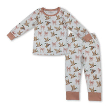 Load image into Gallery viewer, Long sleeves pink bow duck baby girls pajamas