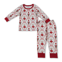 Load image into Gallery viewer, Long sleeves red bow ballet kids girls Christmas pajamas