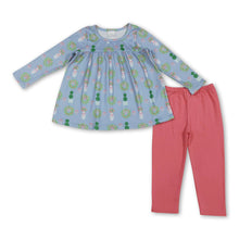 Load image into Gallery viewer, Long sleeves floral bow tunic leggings girls clothing