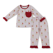 Load image into Gallery viewer, Pink plaid heart dog kids girls valentine's pajamas