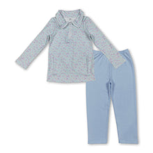 Load image into Gallery viewer, Long sleeves floral active pullover cotton leggings girls set