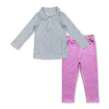 Load image into Gallery viewer, Floral active pullover cotton leggings girls clothing set
