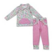 Load image into Gallery viewer, Floral pullover pockets ruffle pants kids girls outfits