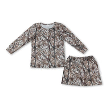 Load image into Gallery viewer, Long sleeves camo top shorts kids girls outfits