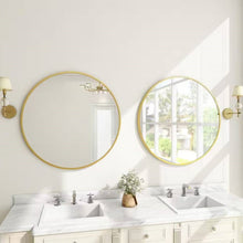 Load image into Gallery viewer, Round 30-inch Circular Bathroom Wall Mirror with Gold Frame