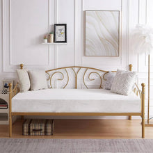 Load image into Gallery viewer, Twin size French Country Style Gold Metal Daybed Frame