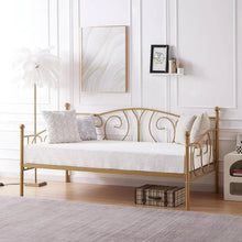 Load image into Gallery viewer, Twin size French Country Style Gold Metal Daybed Frame