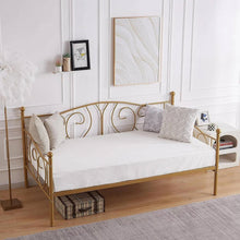 Load image into Gallery viewer, Twin size French Country Style Gold Metal Daybed Frame