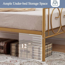 Load image into Gallery viewer, Twin size French Country Style Gold Metal Daybed Frame