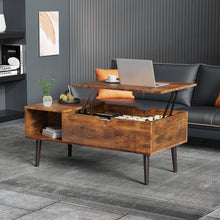 Load image into Gallery viewer, Mid-Century Modern Lift-Top Coffee Table TV Tray Laptop Desk Brown Wood Finish