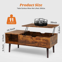 Load image into Gallery viewer, Mid-Century Modern Lift-Top Coffee Table TV Tray Laptop Desk Brown Wood Finish