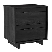 Load image into Gallery viewer, Modern Bedroom Nightstand in Grey Black Wood Finish