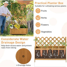 Load image into Gallery viewer, Outdoor Fir Wood Raised Garden Bed Planter Box with 71-inch High Trellis