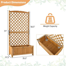 Load image into Gallery viewer, Outdoor Fir Wood Raised Garden Bed Planter Box with 71-inch High Trellis