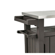 Load image into Gallery viewer, Outdoor Grill Party Caster Bar Serving Cart with Storage Dark Brown