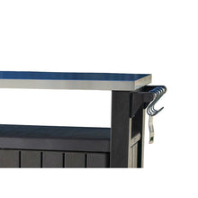 Load image into Gallery viewer, Outdoor Grill Party Caster Bar Serving Cart with Storage Dark Brown