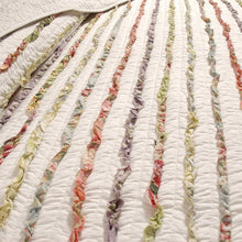 Load image into Gallery viewer, Full / Queen 100% Cotton Quilt Set Ruffled Multi-color Stripes