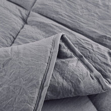 Load image into Gallery viewer, Queen Size Grey 3 Piece Microfiber Reversible Comforter Set