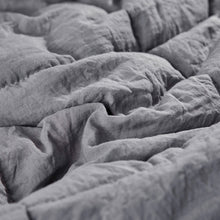 Load image into Gallery viewer, Queen Size Grey 3 Piece Microfiber Reversible Comforter Set