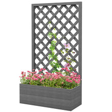 Load image into Gallery viewer, Outdoor Raised Garden Bed Planter Box with Lattice Trellis in Grey Wood Finish