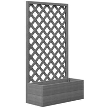 Load image into Gallery viewer, Outdoor Raised Garden Bed Planter Box with Lattice Trellis in Grey Wood Finish