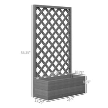 Load image into Gallery viewer, Outdoor Raised Garden Bed Planter Box with Lattice Trellis in Grey Wood Finish
