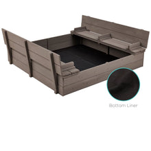 Load image into Gallery viewer, Sturdy Cedar Wood Kids Outdoor Sandbox with Benches in Grey Finish