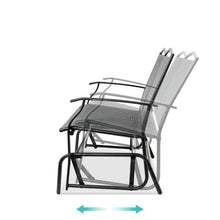 Load image into Gallery viewer, 2 Seater Mesh Patio Loveseat Swing Glider Rocker with Armrests in Grey