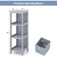 Load image into Gallery viewer, Modern Farmhouse 2-Drawer Bathroom Floor Cabinet with Shelf in Grey Wood Finish