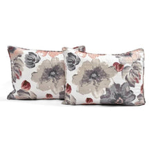 Load image into Gallery viewer, King size Coral Grey Flowers Lightweight Polyester Microfiber Quilt Set