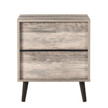 Load image into Gallery viewer, Mid-Century Modern 1-Drawer Nightstand Bedroom End Table in Grey Wood Finish